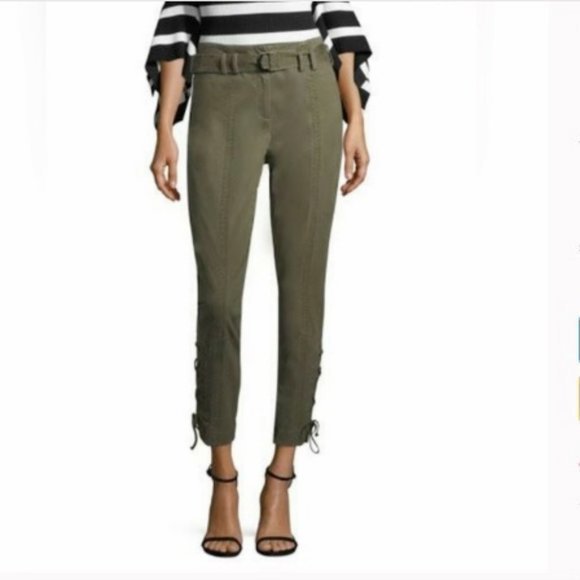 NWT Scripted Rio Green Side Lace Up Buckle Pants - Picture 1 of 11